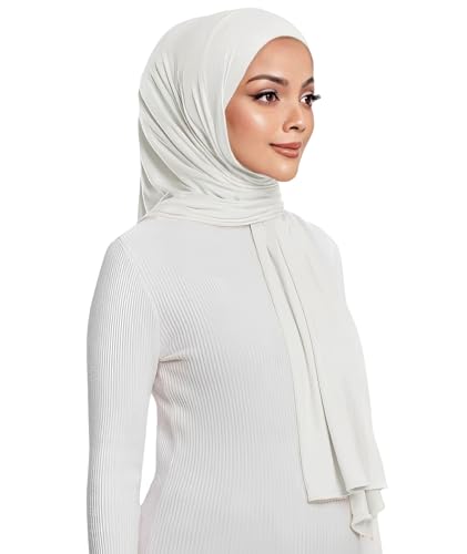 Lina & Lily Damen Instant Hijab Kopftuch Ready-To-Wear Modal Jersey (Weiß)