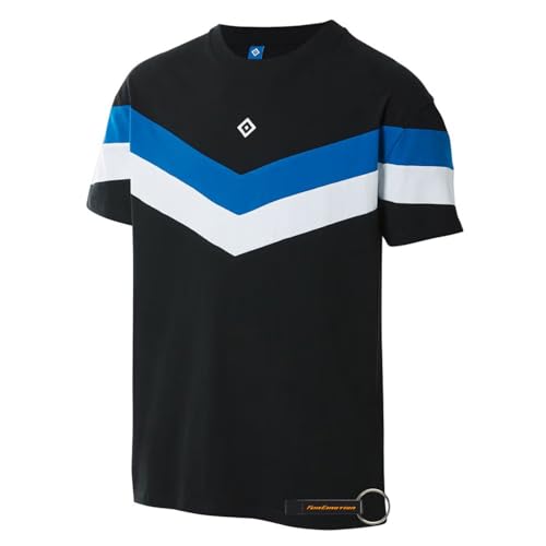 Hamburger SV HSV T-Shirt Tyto, Offizieller Fanartikel, Schwarzes T-Shirt mit weißer Raute und blau-weißen Details, 100% Bio-Baumwolle