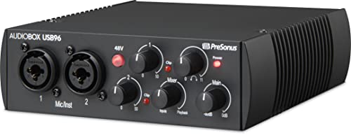 PreSonus AudioBox 96 - USB-Audio-Interface, für Aufnahme, Streaming, Podcasting mit Software-Bundle inklusive Studio One Artist, Ableton Live Lite DAW, 25th Anniversary Edition