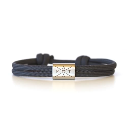 Personalisiertes Segeltau Armband – Edelstahl Charm mit Gravur - Größenverstellbar & wasserfest – Perfektes Geschenk für Damen & Herren