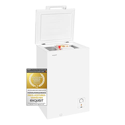 Exquisit Gefriertruhe GT100-010E weiss | 95 l Nutzinhalt | Standgerät | Gefrieren | Praktisch und kompakt | Einhängekorb | Weiß