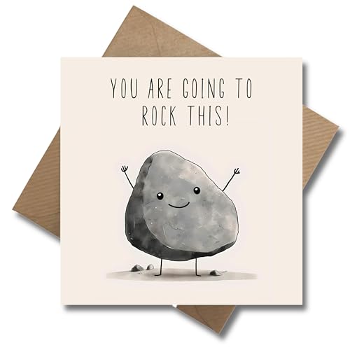 WBdesignz Genesungskarte Stein You are going to rock this Karte Gute Besserung - Genesung Karte Gesundheit Besserung (125 x 125 mm)