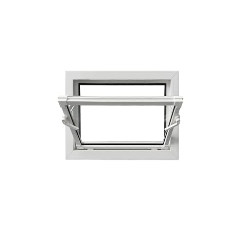 Framex Kellerfenster PVC Fenster Weiß 60 x 40 cm (600 x 400 mm) 2-Fach Verglasung Kippfenster – Kunststofffenster Für Keller, Garage, Nebenräume, Wartungsfrei