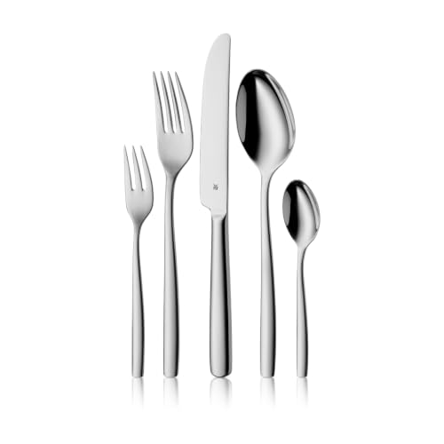 WMF Palma Besteck Set für 12 Personen – 60-teiliges Essbesteck aus Cromargan Edelstahl, poliert und rostfrei, Monobloc-Messer mit Wellenschliff, spülmaschinenfest, inklusive Besteckkassette, Design