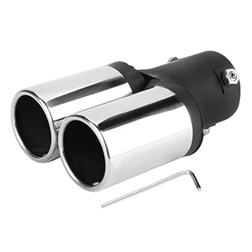 Auspuffrohr Doppelauspuffspitze Endrohr Edelstahl Universal Car Modified Doppelauspuffrohr Heckschalldämpfer Heckspitze