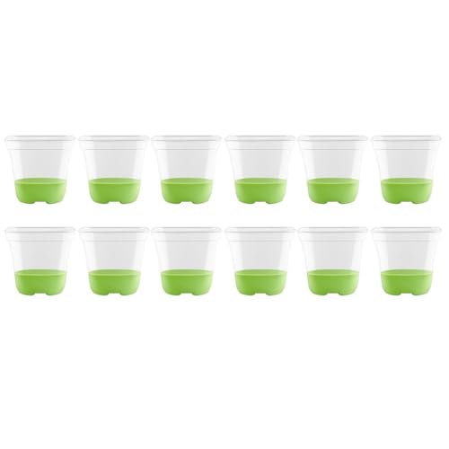URPIZY 12er Set 4 Zoll Transparente Anzuchtt?pfe mit Silikonboden, Wiederverwendbare T?pfe zur Wurzelbeobachtung, Einfaches Umtopfen f¨¹r Sukkulenten und Keimlinge