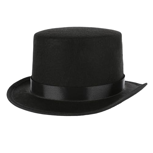 KarneLux Kinder Zylinder Schwarz - Hut für Zauberer und Schornsteinfeger Kostüme - Stilvoller Party-Hut für Fasching, Karneval, Halloween