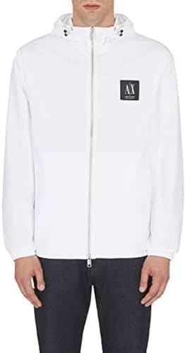 Armani Exchange Unisex Basics by Armani Nylon-Jacke Jacket, White, S