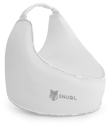 SNUGL Knieschlafkissen aus Memory Foam – orthopädisches Kissen gegen Ischias und Knieschmerzen | ergonomisches Seitenschläferkissen mit Kühlbezug und verstellbarem Halteband (Schwarz)