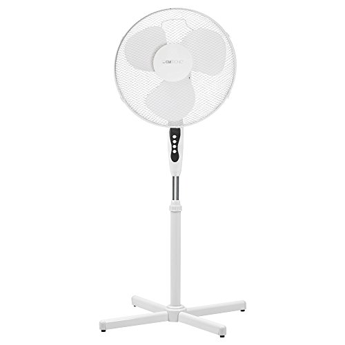 Clatronic® Ventilator mit Schwenkfunktion | höhenverstellbar | Ventilator leise Ø 40cm | Standventilator 3 Stufen | Neigungswinkel verstellbar | Fan | Standventilator sehr leise | VL 3603 S weiß
