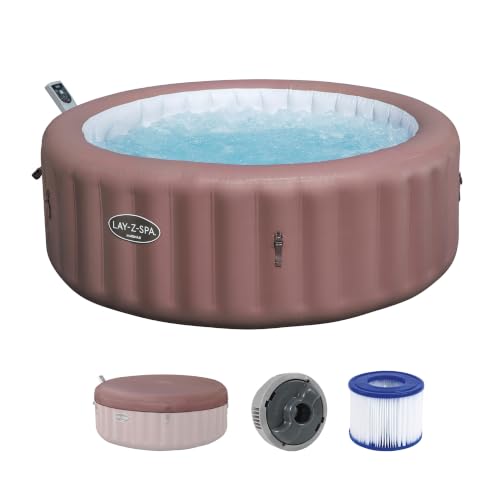 Bestway® Lay-Z-SPA® Energiespar-Whirlpool Hawaii AirJet™ mit App-Steuerung + integrierter UltraFit™ -Pumpeneinheit, für 6 Personen Ø 196 x 71 cm, Terrakotta
