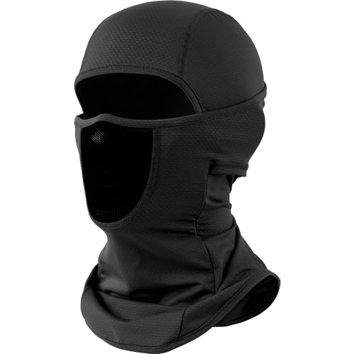 WTACTFUL Atmungsaktiv Sturmhaube Motorrad Sommer - Skifahren Sturmmaske Balaclava für Herren Damen Skihaube Ski Maske Winddicht für Fahren Skifahren Snowboarden Schwarz