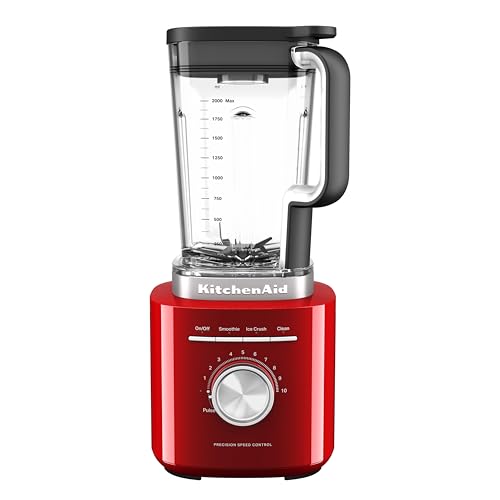 KitchenAid 5KSB2073EER Pure Power Blender Standmixer, 1,5 PS Motor, Asymmetrische Klingen, Eis-Crushen, für Suppen & Smoothies, 10 Stufen, 2L BPA-freier Behälter, Empire Rot