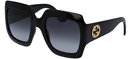 GUCCI Womens GG0053SN Sunglasses, Black-Black-Grey, 54