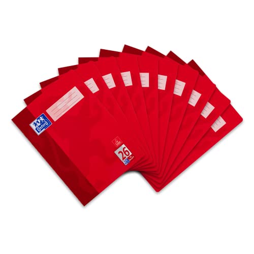 Oxford Schulheft A4, 16 Blatt, Lineatur 26, kariert, 10 Stück