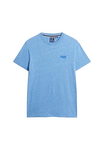 Superdry Herren Essential T-Shirt aus Bio-Baumwolle mit Logo Frischblau Gesprenkelt L
