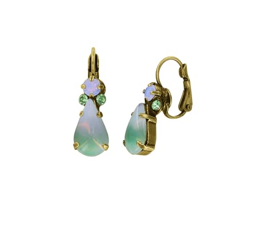 KONPLOTT Ohrringe Klappbügel Sabrina Vintage grün antik Messing