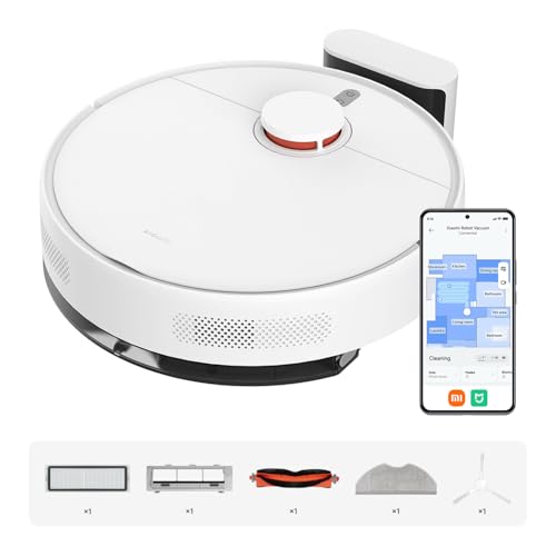 XIAOMI Robot Vacuum S40C, 2-in-1 Staubsauger und Wischer, 5000 Pa Saugleistung, smarte LDS-Navigation, automatische Aufladung, funktioniert auf Teppichen mit kurzem Flor und harten Böden