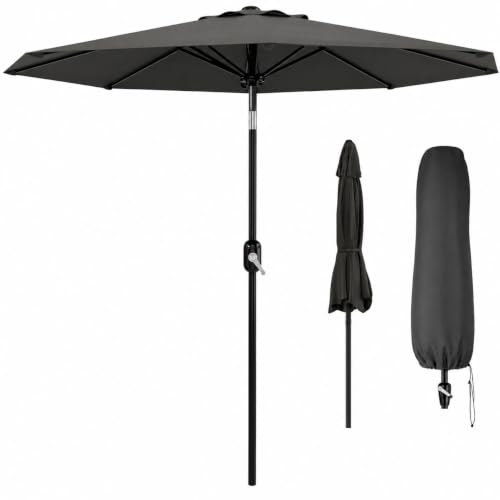 Garvee Sonnenschirm mit Kurbel 270 cm Grau