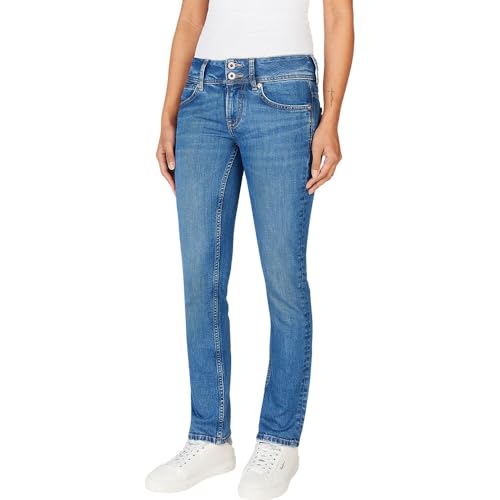 Pepe Jeans Damen Slim Jeans LW Venus Jeans, Blau (Denim - NC3), 27W / 30L, Blau (Denim - Nc3), 27 W/30 L