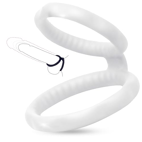Liebesfreunde® Penisring & Hodenring für den Mann - extrem dehnbar - Silikon Cockring für Männer für längeren Spaß beim Sex, Penis Hoden Ring Sexspielzeug, transparent