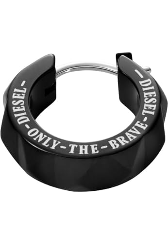 Diesel Herrenohrringe aus Edelstahl oder Halbedelmetall mit Bügelverschluss, Schwarz