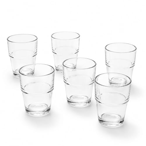 IKEA 6-er Set Gläser REKO STAPELBAR 170 ml - 9 cm hoch - Spülmaschinenfest