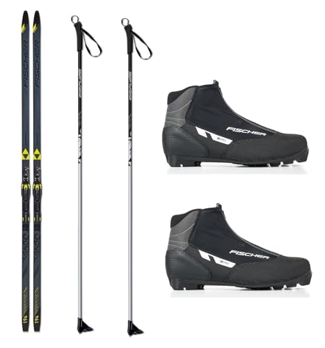 Fischer Langlaufski-Set für den schweren Läufer Superlite X-TRA Stiff klassisch + Bindung + Schuhe + Stöcke (204)