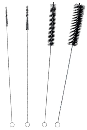 fancility® 4X Reinigungsbürste für Air-Up-Trinkflasche & Kaffeevollautomat (4, 6, 15, 19mm Ø 32cm lang) - Strohhalm-Reinigungsbürsten Milchschlauch, Kaffeemaschine & Trinkhalm - Milch-Schlauch-Bürste