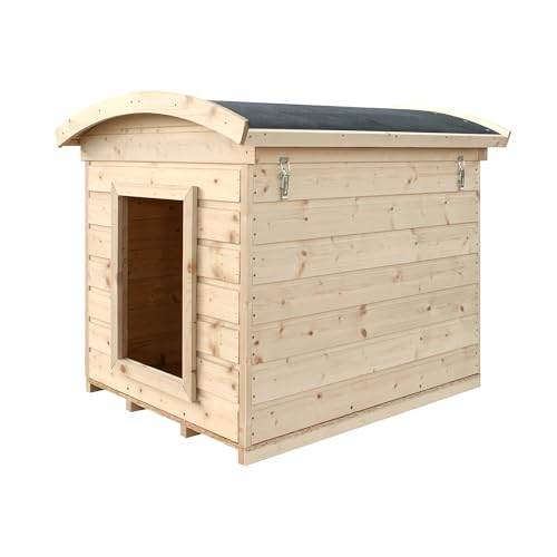 Hundehütte Outdoor kleine Hunde – Hundehaus Holz für Kleiner Rassen, wasserfestes Dach 87 x 102 x H85 cm, Größe S, Timbela M405-1