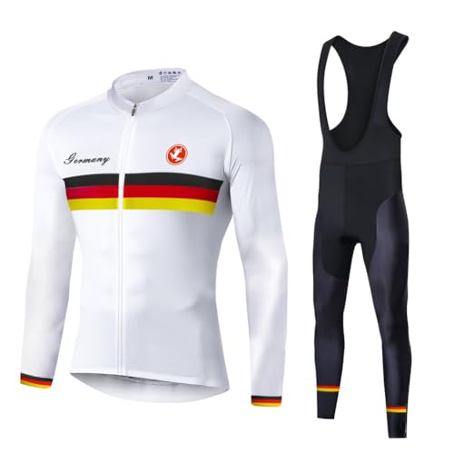 UGLY FROG 24ZRTZ01 Herren Fahrradbekleidung Set Winddicht Thermo Fleece Winterjacke MTB Bekleidung Rennrad Fahrrad Trikot Langarm und Fahrradhose mit 20D Sitzpolster M