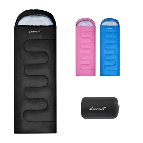 Clostnature Schlafsack Camping - Leichter Schlafsack für Erwachsene mit Kleines Packmaß, Kompakter Outdoor Schlafsäcke mit Kapuze, Deckenschlafsack für Bikepacking, Wandern, 3 Jahreszeiten