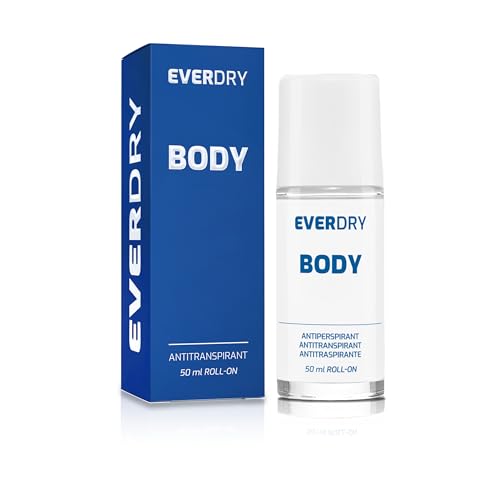EVERDRY Body Roll-On Antitranspirant 50 ml gegen starkes Schwitzen an Achseln & Körper – Antiperspirant für Frauen & Männer, ohne Alkohol & Parfüm