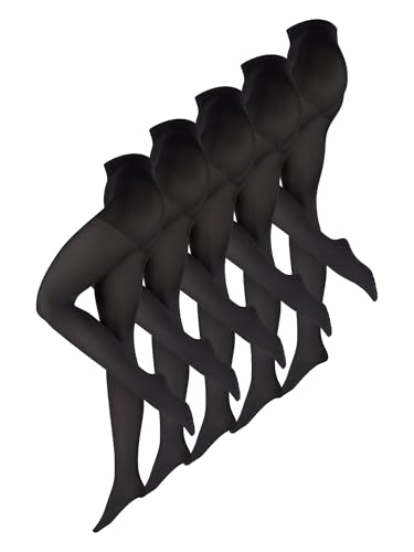 NUR DIE Damen Strumpfhose Goodbye Laufmaschen 60 DEN 5-Pack schwarz - Größe 44-48