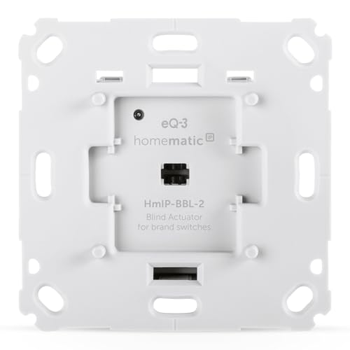 Homematic IP Smart Home Jalousieaktor für Markenschalter, digitale Steuerung von 1 Jalousie oder Raffstore, elektrische Jalousien nachrüsten, Steuerung per App, Alexa und Google Assistant, 151333A0