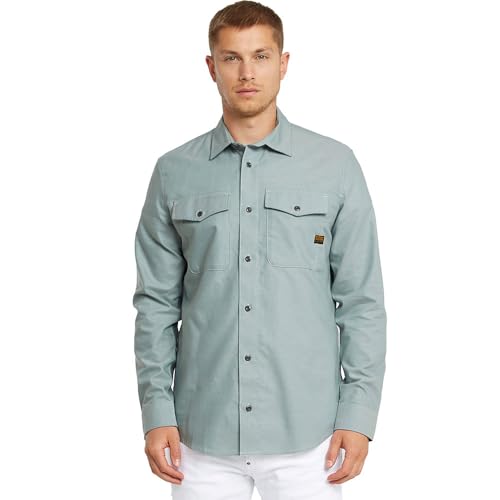 G-STAR Herren Marine Slim Hemd, Mehrfarben (Bolt Grey/gs Mercury Oxford D24963-7665-H045), M