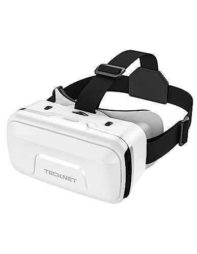 TECKNET VR Brille für Handys, 3D Virtual Reality-Brille mit HD 110° FOV, Anti-Blaulicht & einstellbaren Gängen, Komfortables VR-Glasses für iPhones, Samsung und Android-Smartphones (4.7-7.2 Zoll)