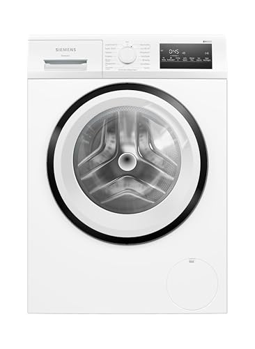 Siemens WM14N225 Waschmaschine iQ300, Frontlader mit 8kg Fassungsvermögen, 1400 UpM, speedPack L, smartFinish, Outdoor-Programm, LED-Display, Weiß, 60cm