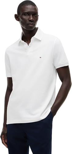 Tommy Hilfiger Herren Poloshirt Kurzarm 1985 Regular Fit, Weiß (White), L