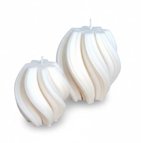Swirl Kerze 2er Set, Wave, Twist, Spiralkerze, Spirale Motivkerze XXL, handmade, Geschenk