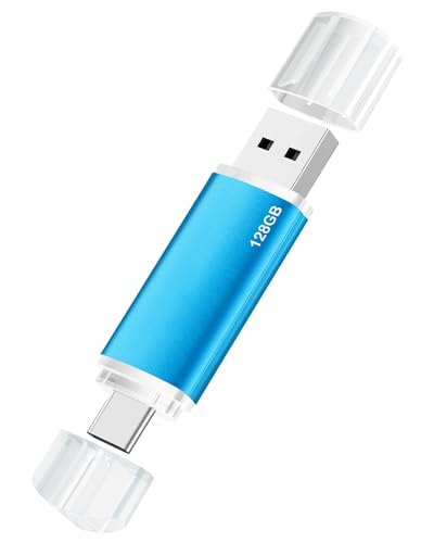 Onbqurg USB C Stick 128GB 2.0, OTG USB Stick für Type C Smartphones, Laptops, Tablets, PC, Auto - Blau