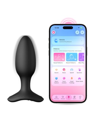 LOVENSE Hush 2 Anal Plug 1.5in, Analvibratoren mit Fernsteuerung Frau Ihn