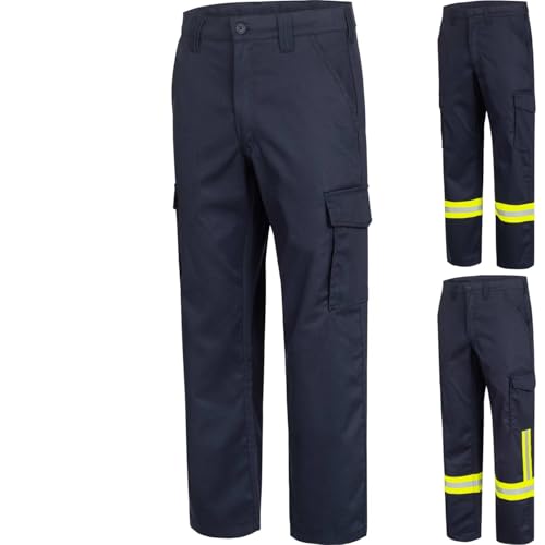 Safetytex Feuerwehrhose HuPF Teil 2 ohne Reflexstreifen - Schwarzblau - EN ISO 11612:2015 Zertifiziert - Öl- & wasserabweisend - 100% Baumwolle FR - Größe 52
