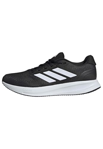 adidas Herren Runfalcon 5 Wide Running Shoes, Core Black/Cloud White/Core Black, 42 2/3 EU