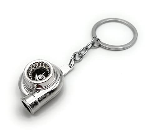H-Customs Turbolader Abgasturbolader Auto Tuning silber Schlüsselanhänger Anhänger silber