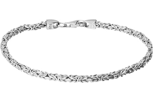 FILANGO 925er Silber Königsarmband rhodiniert/vergoldet Silberfarben Länge: 19cm | Stärke: 2,5mm