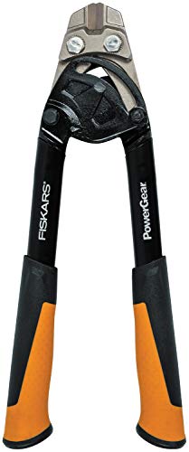 Fiskars Bolzenschneider, Bis zu 30% mehr Kraft, Länge 36 cm, Stahl/Kunststoff, Schwarz/Orange, PowerGear, 1027213