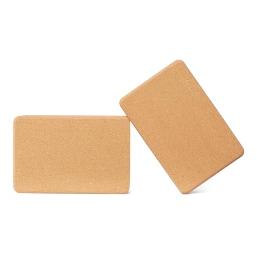 Amazon Basics Naturkork-Yogablock, 23 x 15 x 8 cm, 2er-Set