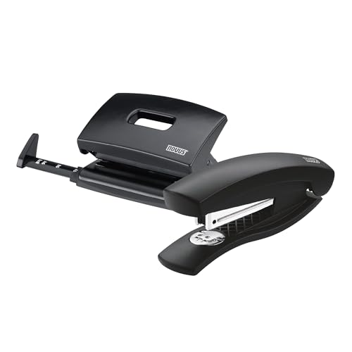 Novus Schreibtisch Set (Heftgerät C 1 mit Locher C 216, inkl. 1000 Heftklammern) schwarz