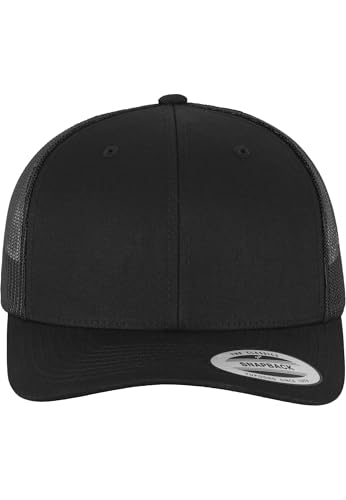 Flexfit Unisex Retro Trucker Baseballkappe, Schwarz, Einheitsgröße EU